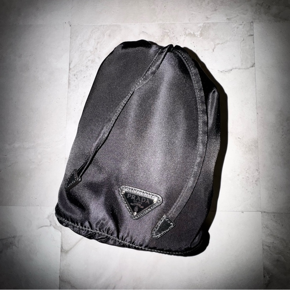 PRADA NYLON DRAWSTRING COSMETIC POUCH